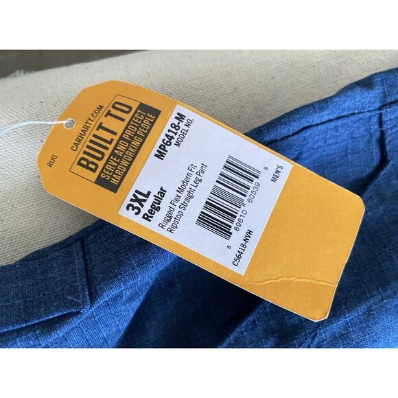 CARHARTT Rugged Flex Modern Fit Ripstop Straight Leg Pant 3XL Blue - Picture 3 of 6